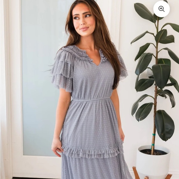 DEAUVILLE Dresses & Skirts - DEAUVILLE Elegant Ruffled Gray Maxi Dress 

New without tags